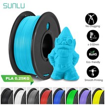 SUNLU PLA 3D 필라멘트 250G 3D 펜 리필 1.75MM 소형 스풀 무취 FDM 프린터 소재 막힘 없음 친환경 컴퓨터 오피스 사무 기기 악세서리 친환경, PLA 250G Cyan