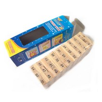 51P 우드 원목 블럭 쌓기 보드 게임 DD-11107 나무 도미노 빼기, 쿠팡21 본상품선택