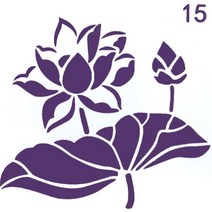스텐실 도안 연꽃 B-08-015