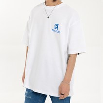 제타22 남녀공용 어게인스트 레터링 자수 오버핏 반팔 티셔츠 [1720]