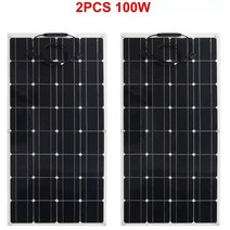 태양광 전지 패널 태양 300w 200w 100w 400w etfe 애완 동물 유연한 태양 광 pv 단결정 셀 12v 24v 1000w 배터리 충전기 시스템 키트, 200w 애완 동물 패널