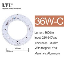 LED 천장 조명 6/10/18/25/40W RETROFIT 천장 램프 소스 REPLACEMEN 거실 부엌 욕실 LED 천장 조명, C-36W, 4000K, 08 C-36W