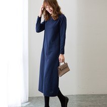 빅걸스토리 여성 기본 컬러 가을 겨울 긴팔 롱원피스