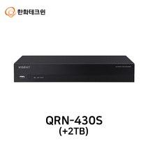 한화테크윈 QRN-430S(2TB) 800만화소 IP네트워크 4채널 NVR 녹화기 POE 4K, 1개