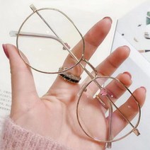 김구안경 빈티지 클래식 안티 블루 라이트 안경 타원형 금속 프레임 브랜드 디자이너 패션