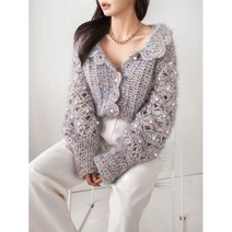 코바늘 자스민 펄 카라 가디건 패키지