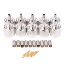 10Pcs N Male Plug Crimp RG58 RG142 LMR195 RG400 Coaxial Cable Straight Connector, 보라, 10개