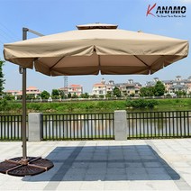 카나모 초대형 회전 사각 파라솔 폴딩 접이식 모기장 차광막 그늘막 테라스 루프탑, D. 파라솔 LED줄 (단색)