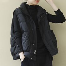 퀸앤조이 심플 볼륨 패딩 숏 조끼 베스트