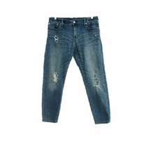 유니클로 중청 데님 데미지슬림스트레이트진 남자 7467