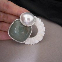 자개 호마이카 자석 브로치 제이드 정장 오피스룩