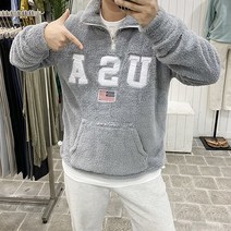 바나나마켓 남녀공용 USA 아노락 양털맨투맨 맨투맨