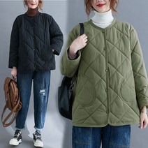 도니와 여성 라운드넥 짧은 길이 누빔 점퍼 깔깔이 점퍼 막입기 좋은 편한 스타일 데일리룩 얇은 패딩