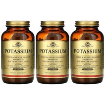 [2+1] Solgar 솔가 칼륨 250정 Potassium 포타슘 솔땡 고약사 약들약 3개, 250개