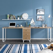 [★즉시할인★]장인가구 그랑 서랍 책상세트, 04. 트윈 2400 서랍형책상세트, 오크