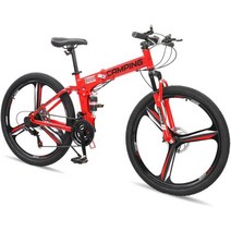 Ktaxon 접이식 산악 자전거 26인치 Shimano 시마노 멋진 디자인 강력한 기계식, Red