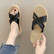 여성용 야외용 여름 여행용 간편한 물놀이 라탄 스타일 신발 슬리퍼 발편한 데일리 실내화