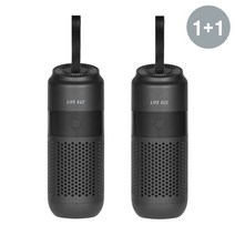 라이프썸 휴대용 차량용 미니 공기청정기(LFS-HA03) 헤파필터 미세먼지 냄새제거 가정용 소형 휴대용 아이방 원룸 미니 사무실 공청기, 블랙 1+1
