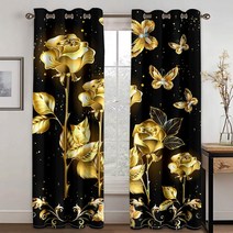 암막 커튼 나비 주름 데코지오 거실 골드 블랙 저렴한 럭셔리 로즈 웨딩 모던 두꺼운 침실 창 장식 개