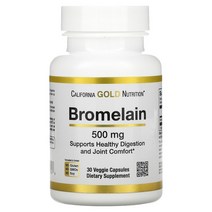 캘리포니아 골드 뉴트리션 Bromelain 브로멜라인 500mg 30캡슐, One Color, One Size, 30정, 1팩