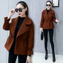 SAMARA 여성 모직 하프코트 겨울 자켓 박시핏 빅사이즈
