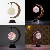 초승달 라탄볼 LED 무드등 건전지 레인보우 침실무드등LED 침대무드등집게 아기방무드등초승달
