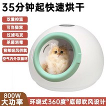 펫드라이룸 강아지 드라이기 저소음 펫 스탠드 고양이 반려견 스타일러 드라이 대형견 건조기, 그린도어라운드800W
