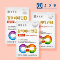 종근당 비타민B 컴플렉스 고함량 고농축 수용성 비타민비 콤플렉스 B1 B2 B6 B12 온가족 패밀리 활력 영양제 알약케이스 포함, 60정 x 3 (6개월)