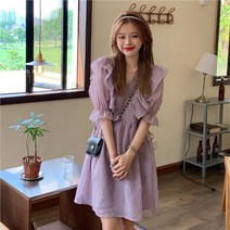 보라색 퍼플 여름 원피스 빅사이즈 통통MM소프트 여프릴