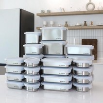 슈퍼스텐 올인원 다용도 스테인레스 밀폐용기, 전자렌지/인덕션 가능, 사각 반찬통 4호(750ml)