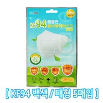 웰클린 황사마스크 KF94 백색 대형 5매입, 1개
