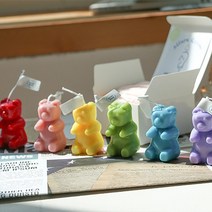 갓샵 곰돌이 젤리곰 하리보 캔들 향초 방향제 초 7color, 화이트 젤리곰 캔들
