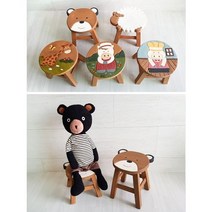 허니상점 동물 캐릭터 우드 스툴 동물모양 의자 키즈룸 체어 귀여운 유아의자 스텝스툴 받침대 / 5type / 2size