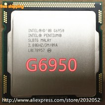 인텔 펜티엄 G6950 g6950 프로세서 2.8GHz 3MB 캐시 LGA1156 듀얼 코어 73W 데스크탑 CPU 100% 작동