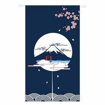Ofat Home 디자인 일본 잉크 고양이 블랙 앤 화이트 노렌 출입구 커튼 폴리에스터 혼방 85.1cm x 149.9cm(33.5 x 59인치) 도어 커튼 주방 태피스트리 벽걸이