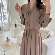 [썬데이베스트/무배] 일랑타이롱원피스 스카프롱원피스 허리밴드원피스 밴딩원피스 타이원피스 플리츠원피스 간절기원피스 봄원피스 가을원피스 롱원피스 임산부원피스 임부복 하객룩 (3colo