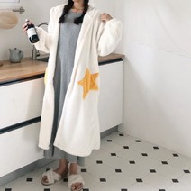 임산부잠옷 여성 잠옷 파자마 빅사이즈 별 원피스 잠옷 아이보리
