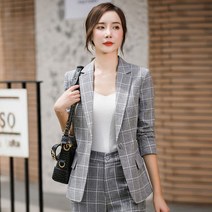 여름 면접 복장 승무원 명품 스타일 여성 정장 여성용 럭셔리 키트 바지 세트 2 피스 의상 2023 블레이저 오피스 매칭 패션