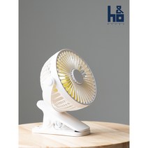 에이치앤오 밀크 유모차 집게 선풍기, 화이트, 1개