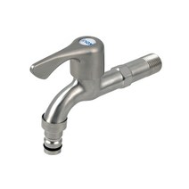 스텐 긴몸통 원터치 커플링 수도꼭지 베란다 세탁기 화장실 욕실 부속