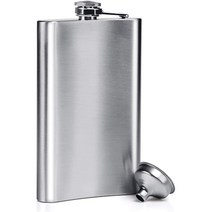 스테인레스제 깔때기 포함 280ml 10oz 위스키 병 힙플라스크 경량 보틀, LIHAO 280ml  위스키병 힙플라스크