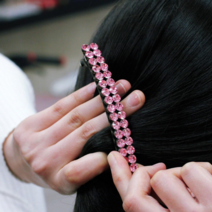 BNP 가을예쁜머리핀 크리스탈 헤어핀 OR도금 단발머리 스왈스톤 자동핀 빅사이즈 큰 헤어 악세사리 성인 머리핀