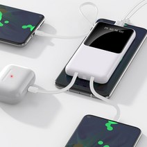 [엑스트라] 볼트 S11 LED 4in1 케이블내장 10000mAh 보조배터리, 화이트, 화이트