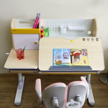 [위드그로우] 엘리트 높이각도조절 책상 + 지니L104S의자 세트, 그레이  (DIY조립상품), 메이플그레이옐로우 (DIY조립상품)