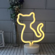 오로라무드등 수면등 우주무드등 네온 불빛 파티 led 플라밍고 pineappl led, 고양이