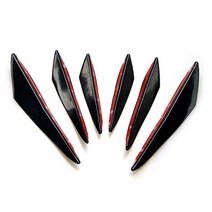 자동차자동차 앞 범퍼 립 장식 디퓨저 현대 코나 Veloster i30 Ix35 Solaris Azera Elantra Grandeur Santa, Black 6pcs
