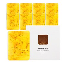 아마솝 꿀 카렌듈라 150g 사각형 세수비누 클렌징바, 케이스, 10개