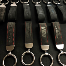 [투파츠] 알칸타라 자동차 키링 고급 가죽 키홀더, 7.머스탱(블랙)