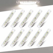 Teguangmei 10개 화이트 사이드 마커 조명 1224V 9LED 9.9cm 전면 후면 LED 표시등 트럭 밴 캐러밴 보트 버스 SUV 라이트, white