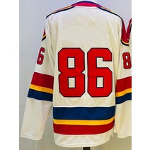 아이스하키복 아이스하키져지 아이스 필드 하키 유니폼 No.86 우리는 좋아하는 이름 패턴 로고 자수 스포, 03 WHITE_01 S